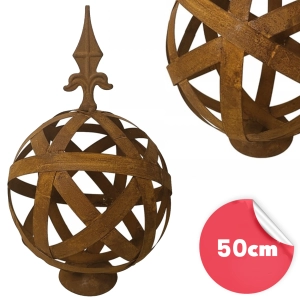 Kula dekoracyjna rustykalna XL 50cm ze Szpicem na podstawie - ogród taras